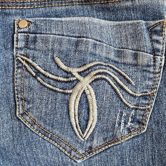 Paris Blue Vintage Double Button Fly Vintage Women's Straight Leg Jeans - Blue - Picture 8 of 10